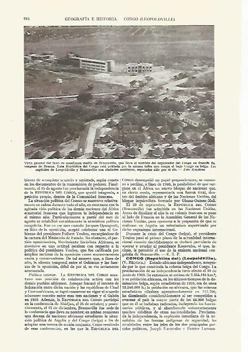 LAMINA ESPASA 27674: Vista aerea del Liceo Brazzaville en el Congo