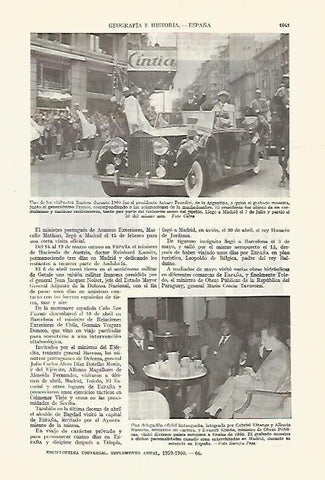 LAMINA ESPASA 27695: Arturo Frondizi en su visita a Madrid en 1960