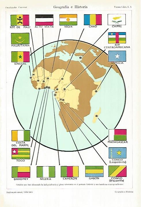 LAMINA ESPASA 27706: Estados que se independizaron entre 1959 y 1960