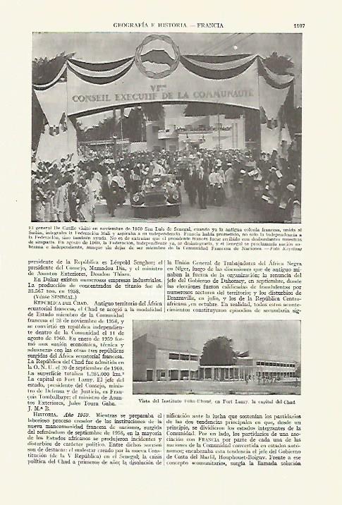 LAMINA ESPASA 27707: De Gaulle en visita a Senegal en 1959