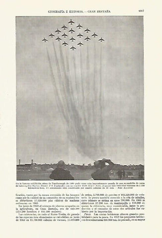 LAMINA ESPASA 27709: Exhibicion aerea de Farnborough en 1960
