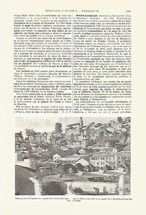 LAMINA ESPASA 27720: Vista parcial de Tananarive Madagascar
