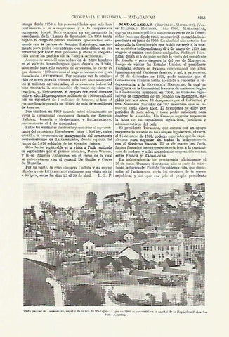 LAMINA ESPASA 27720: Vista parcial de Tananarive Madagascar