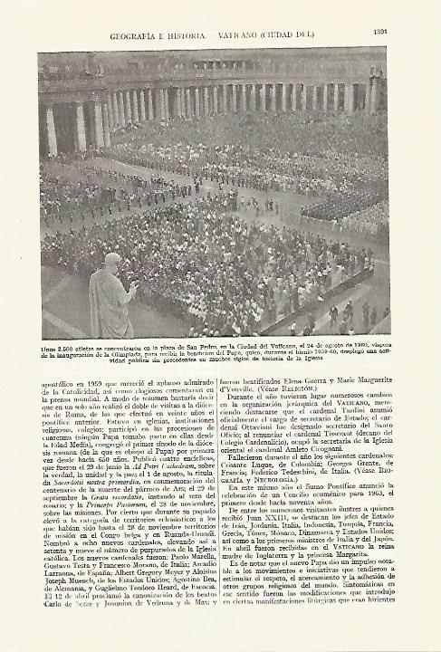 LAMINA ESPASA 27739: Plaza de San Pedro en El Vaticano
