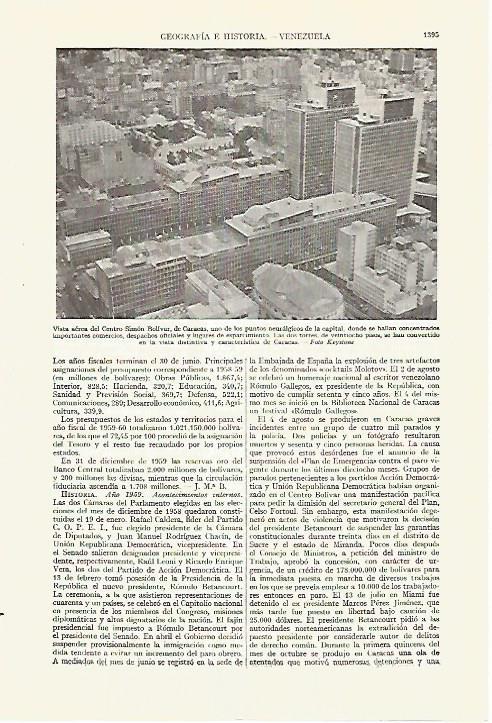 LAMINA ESPASA 27741: Centro Simon Bolivar en Caracas