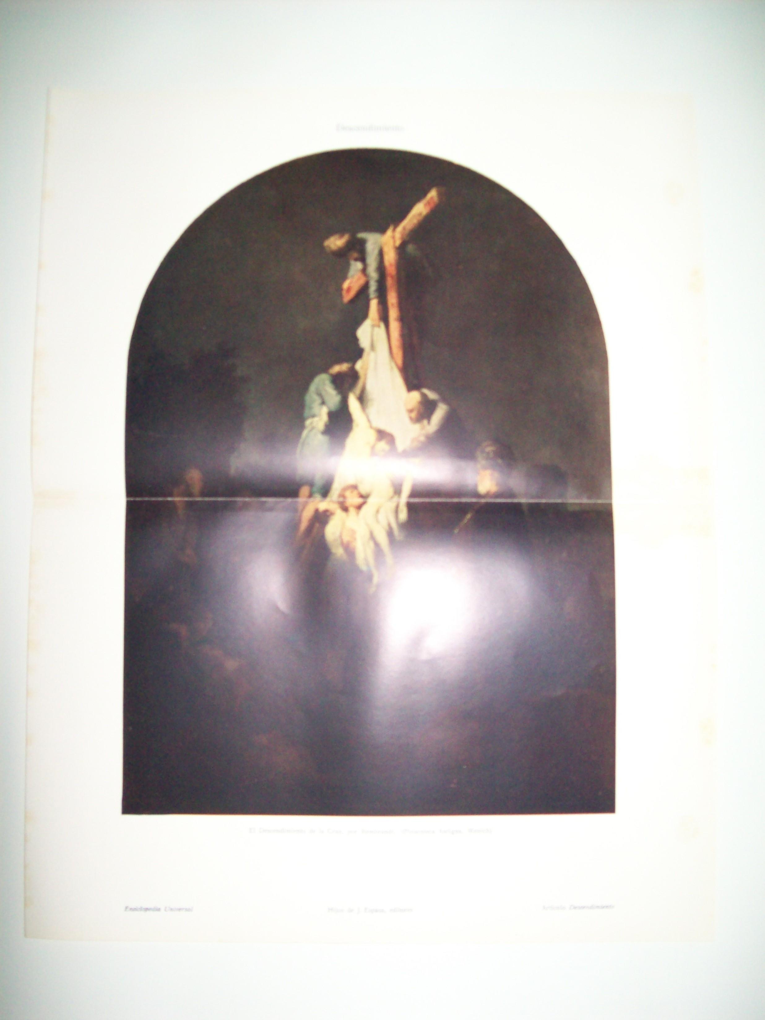 LAMINA ESPASA 27779: Descendimiento de la Cruz por Rembrandt