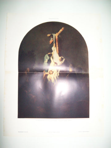 LAMINA ESPASA 27779: Descendimiento de la Cruz por Rembrandt