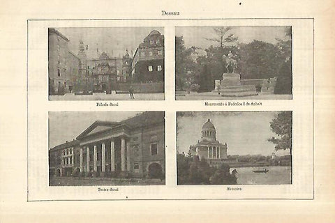 LAMINA ESPASA 27803: vistas de Dessau Alemania