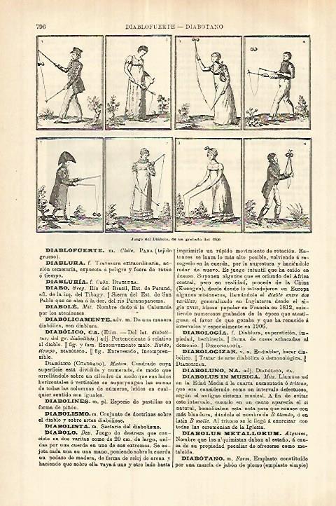 LAMINA ESPASA 27819: Juego del Diabolo grabado de 1808