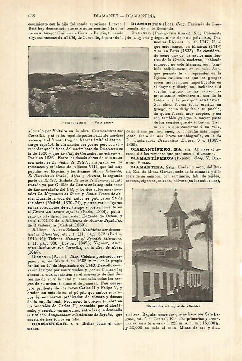 LAMINA ESPASA 27827: Vista de Diamantina Brasil