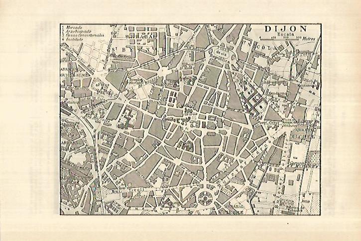 LAMINA ESPASA 27845: Plano de Dijon Francia