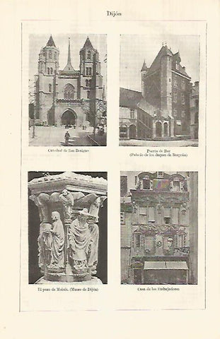LAMINA ESPASA 27846: Vistas de Dijon Francia