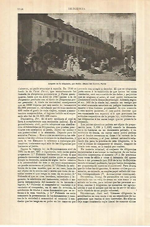 LAMINA ESPASA 27849: Llegada de la diligencia por Boilly
