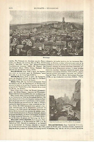 LAMINA ESPASA 27853: Vista de Dillenburg Alemania