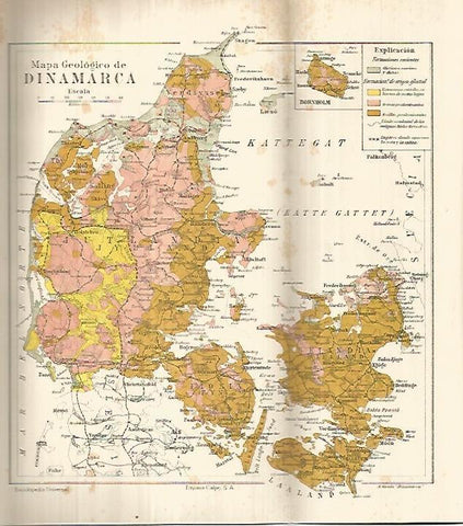 LAMINA ESPASA 27855: Mapa geologico de Dinamarca