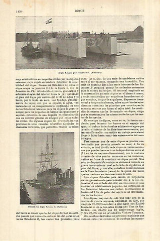 LAMINA ESPASA 27880: Dique flotante de Barcelona