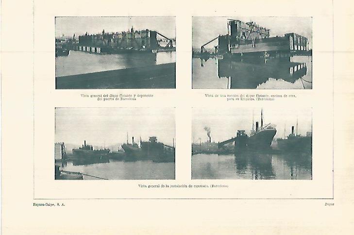 LAMINA ESPASA 27884: Dique del puerto de Barcelona