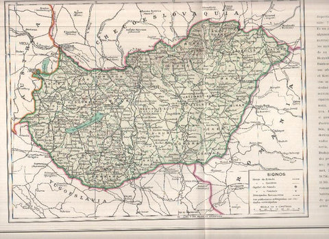 Lamina/sheet/feuille COLOR numerada 14: Mapa de Hungria