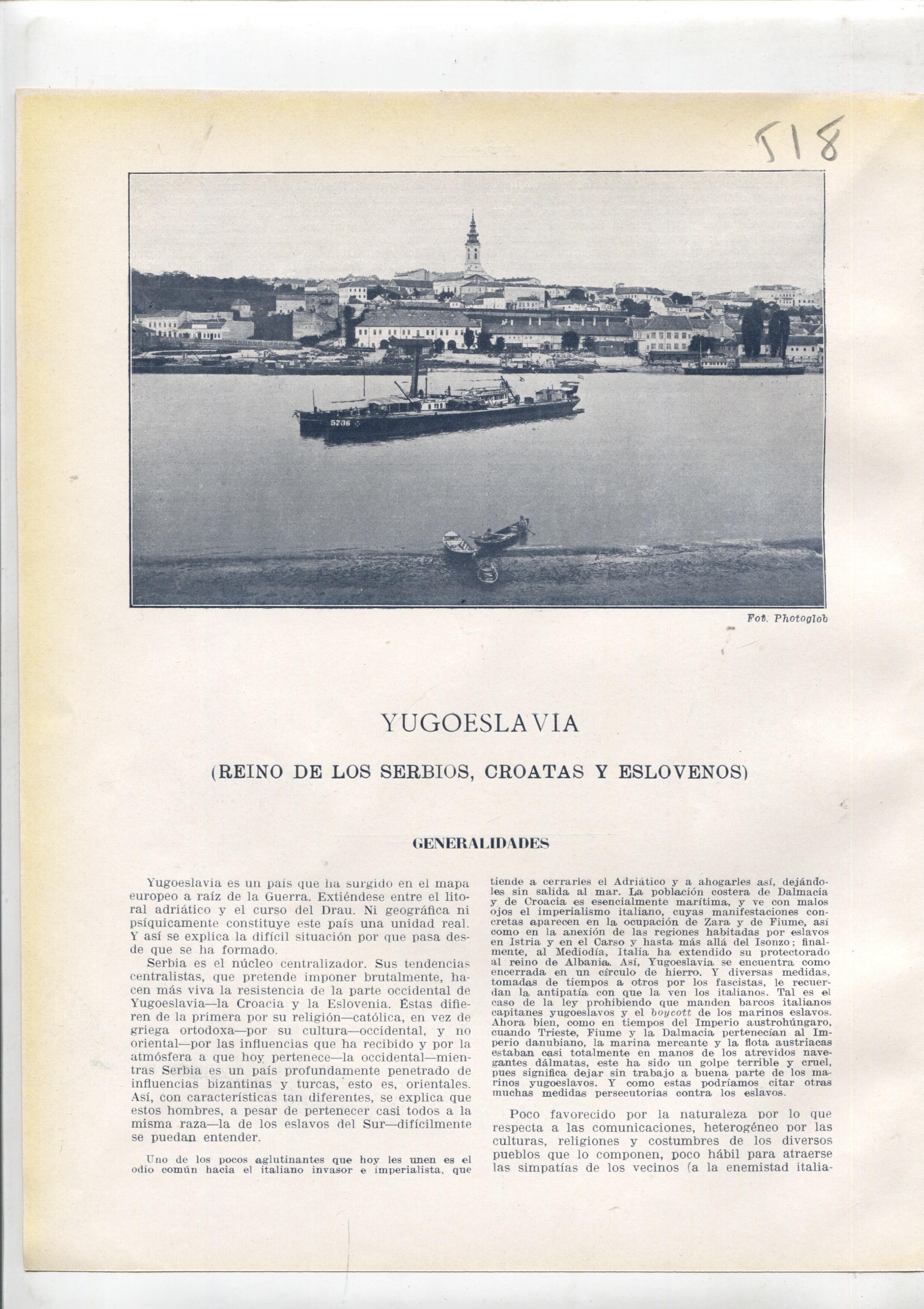 Lamina/sheet/feuille numerada 517/518: Yugoslavia: vista general Zagreb