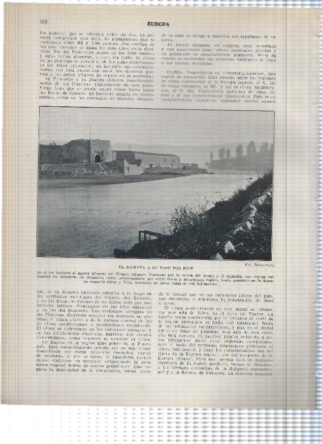 Lamina/sheet/feuille numerada 521/522: Yugoslavia: El Nichava a su paso por Nich
