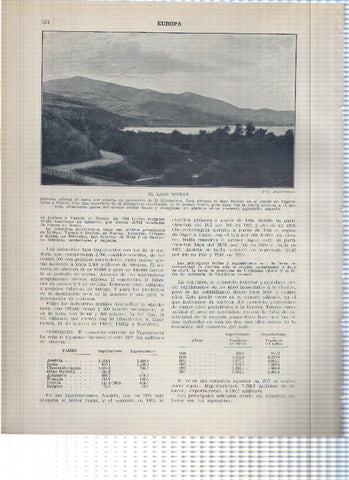 Lamina/sheet/feuille numerada 523/524: Yugoslavia: El lago Doiran