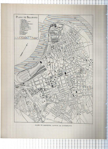 Lamina/sheet/feuille numerada 527/528: Yugoslavia: Mapa agricola e industrial y Plano de Belgrado