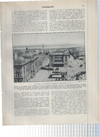 Lamina/sheet/feuille numerada 529/530: Yugoslavia: La opera y el banco del estado , La Universidad, Nuevo palacio Real en Belgrado y 