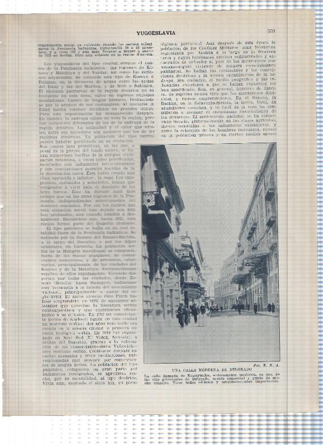 Lamina/sheet/feuille numerada 531/532: Yugoslavia: Calle de Belgrado