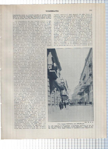 Lamina/sheet/feuille numerada 531/532: Yugoslavia: Calle de Belgrado
