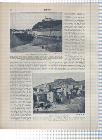 Lamina/sheet/feuille numerada 533/534: Yugoslavia: Plaza de Jelacic en Agram , Vistas de Ljubljana y Mostar