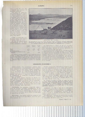 Lamina/sheet/feuille numerada 541/542: Albania: Margenes del Voyusa, Mapa agricola e industrial