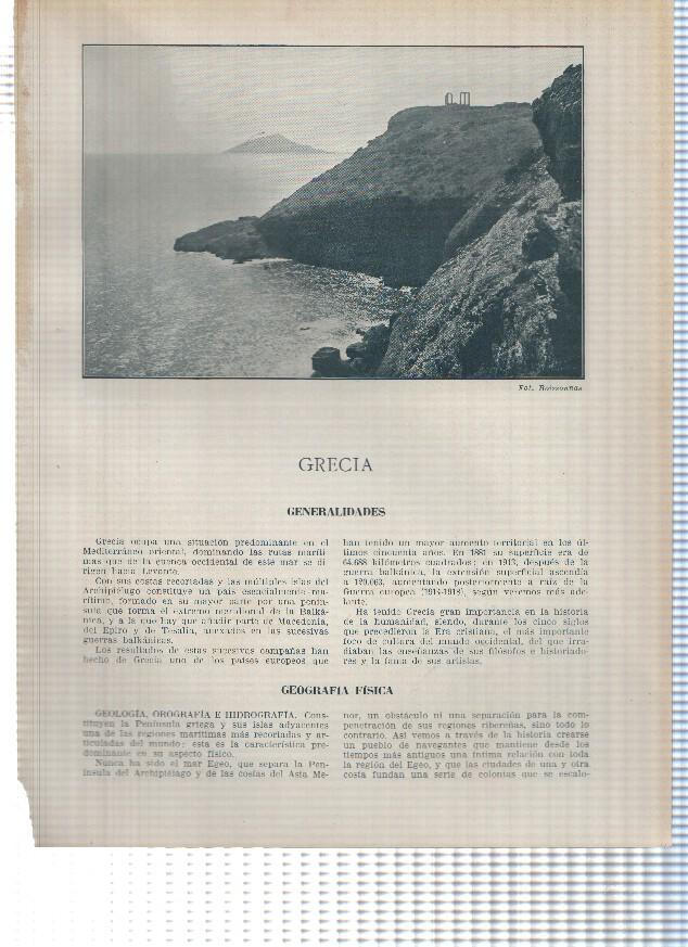 Lamina/sheet/feuille numerada 545/546: Grecia: Vista general y El paso de las Termopilas