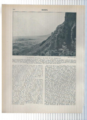 Lamina/sheet/feuille numerada 545/546: Grecia: Vista general y El paso de las Termopilas