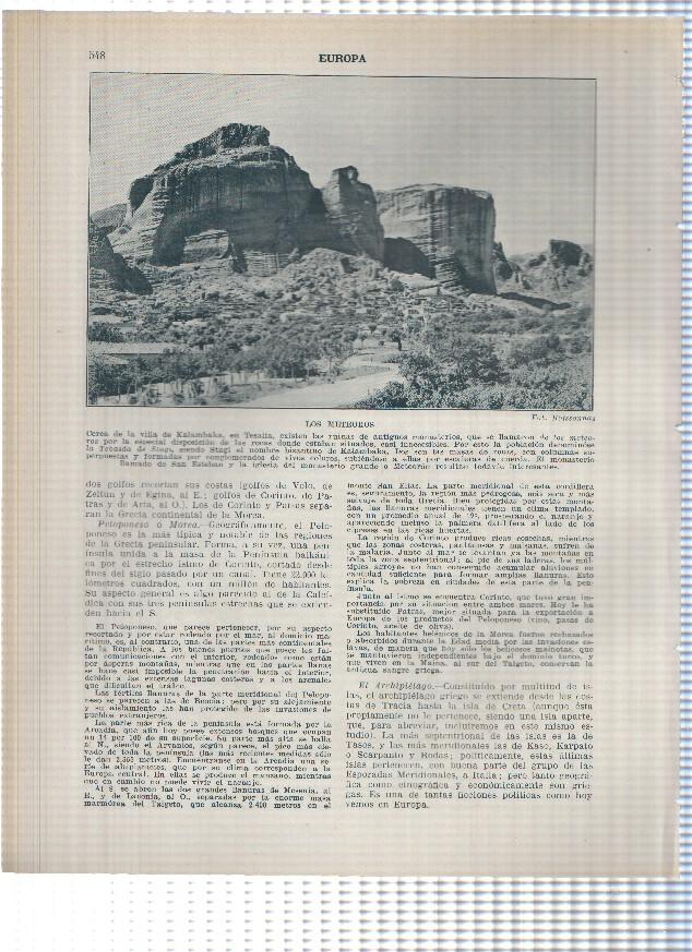 Lamina/sheet/feuille numerada 547/548: Grecia: Monte Olimpo y Los Meteoros
