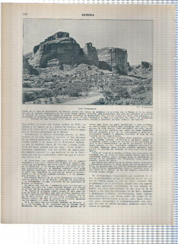 Lamina/sheet/feuille numerada 547/548: Grecia: Monte Olimpo y Los Meteoros