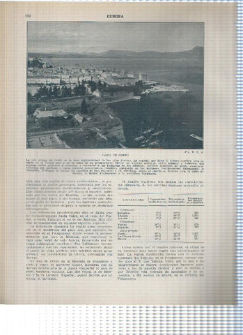 Lamina/sheet/feuille numerada 549/550: Grecia: Mapa agricola e industrial y vista de Corfu