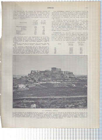 Lamina/sheet/feuille numerada 553/554: Grecia: La Acropolis y Palacio Presidencial en Atenas