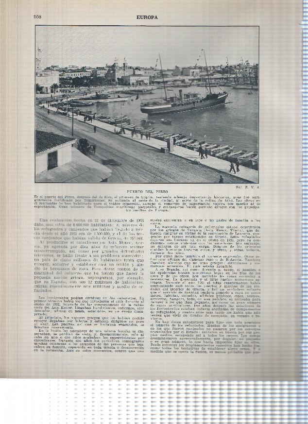 Lamina/sheet/feuille numerada 557/558: Grecia: El Partenon y Puerto del Pireo