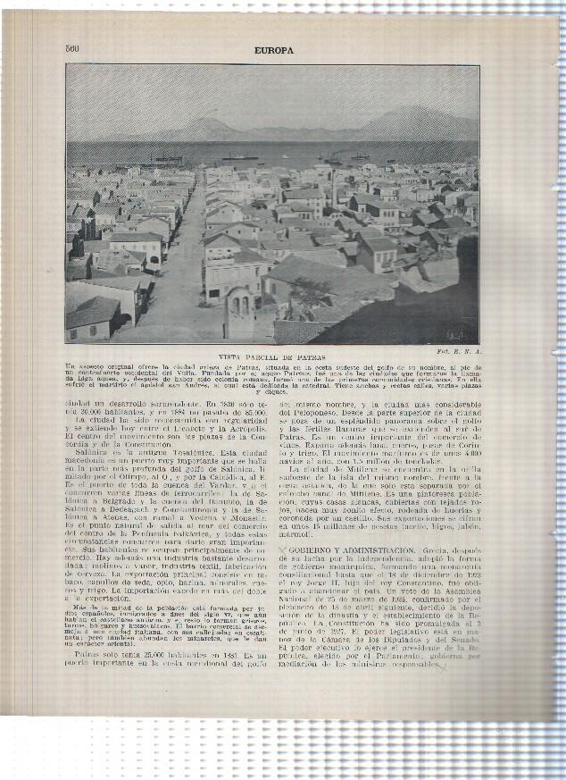 Lamina/sheet/feuille numerada 559/560: Grecia: Vista de Salonica y de Patras