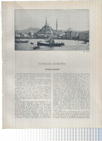 Lamina/sheet/feuille numerada 567/568: Turquia Europea: Vista Estambuel y Mapa Politico