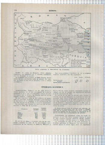 Lamina/sheet/feuille numerada 575/576: Bulgaria: El Isker en Karlukovo y Mapa agricola e industrial