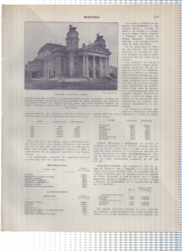 Lamina/sheet/feuille numerada 579/580: Bulgaria: Teatro Nacional y el Parlamento en Sofia