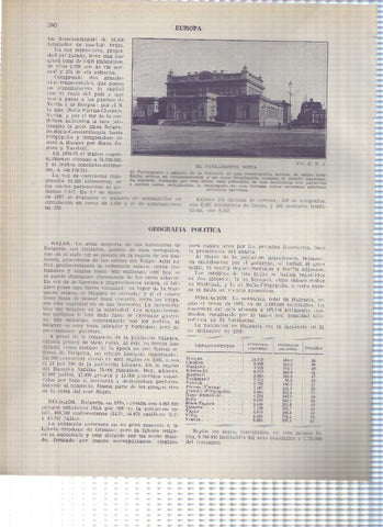 Lamina/sheet/feuille numerada 579/580: Bulgaria: Teatro Nacional y el Parlamento en Sofia