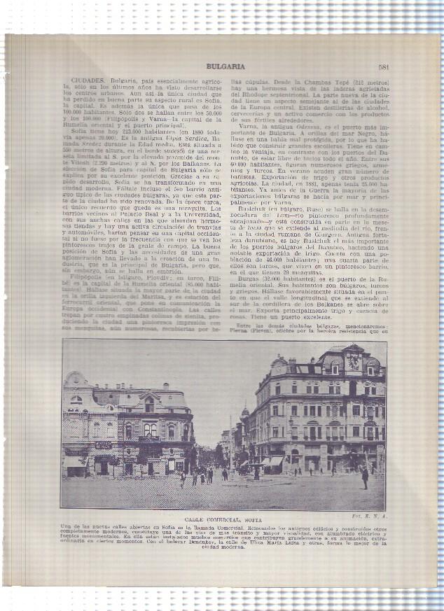 Lamina/sheet/feuille numerada 581/582: Bulgaria: Calle de Sofia y Monasterio de Sila