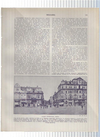 Lamina/sheet/feuille numerada 581/582: Bulgaria: Calle de Sofia y Monasterio de Sila