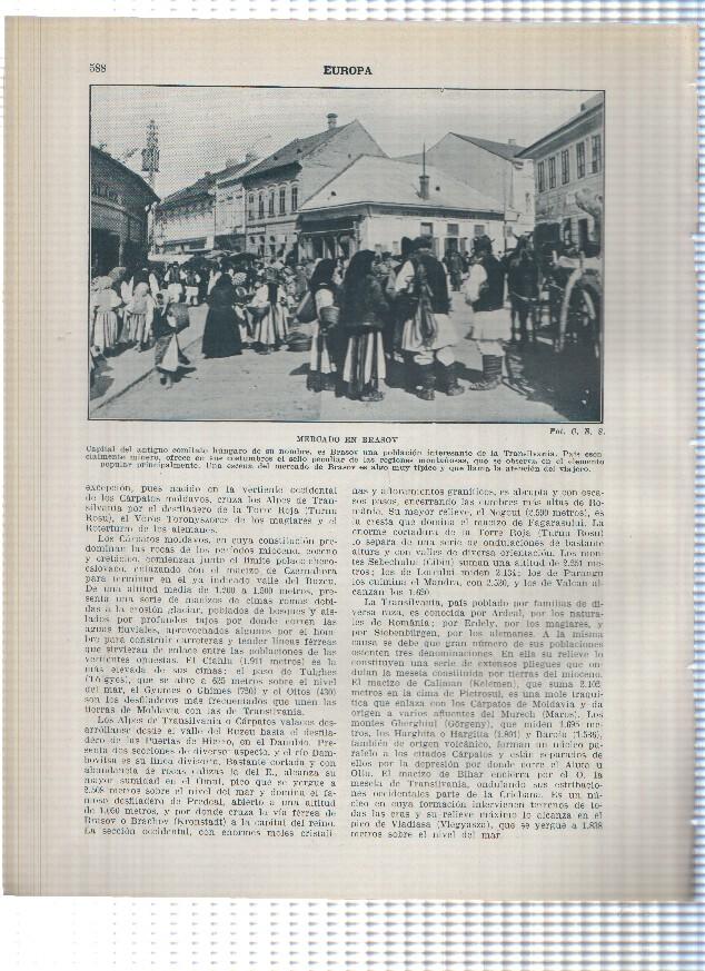 Lamina/sheet/feuille numerada 587/588: Romania: Paso de Kazan y Mercado en Brasov