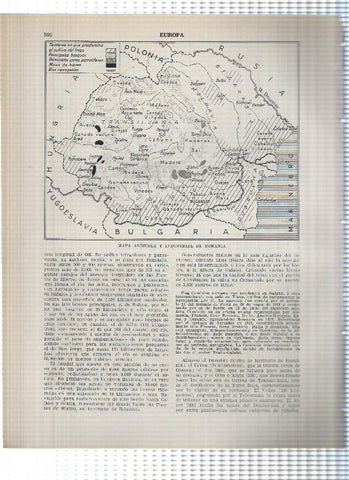 Lamina/sheet/feuille numerada 589/590: Romania: Castillo de Rasnov y Mapa agricola e industrial