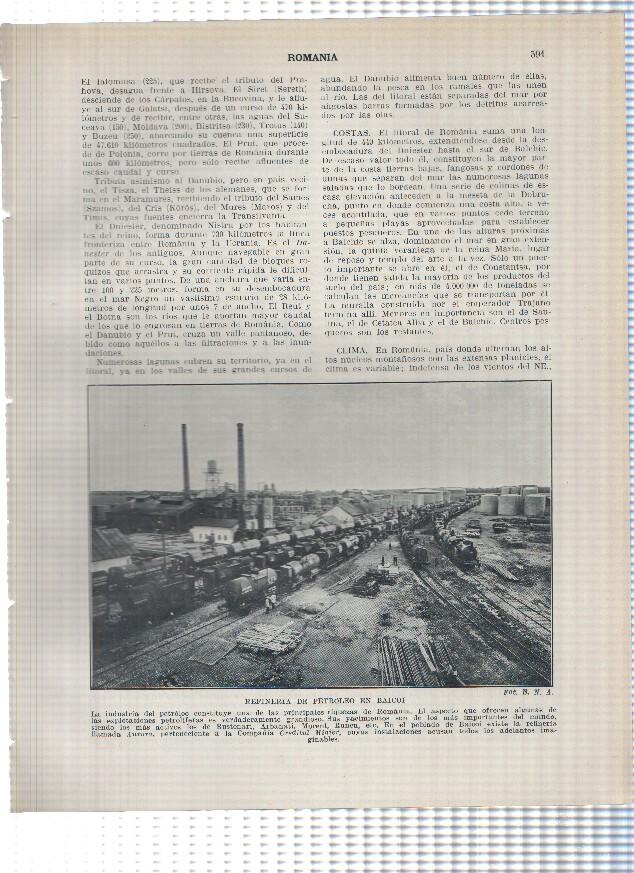Lamina/sheet/feuille numerada 591/592: Romania: Refineria de Petroleo en Baicoi y Centro siderurgico de Resitsa