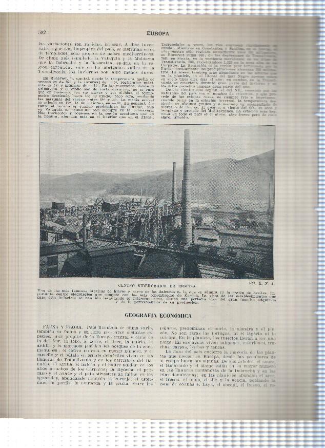 Lamina/sheet/feuille numerada 591/592: Romania: Refineria de Petroleo en Baicoi y Centro siderurgico de Resitsa