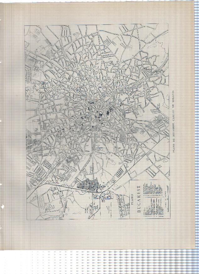 Lamina/sheet/feuille numerada 593/594: Romania: Plano de Bucarest y Calea Victoriel en Bucarest